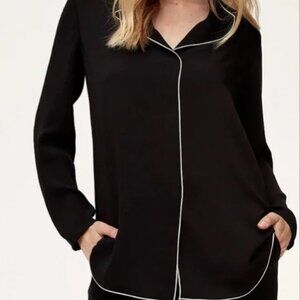 Aritzia Black Babaton Rena Shirt Blouse Size XS